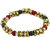 The Jewelbox Antique Pearl Red Green Gold Plated Stretchable Payal Anklet Pair