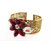 The Jewelbox Designer Free Size Brass Cuff Kada Bangle Bracelet Floral Stones