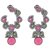 The Jewelbox Gold Plated Red Green Stone And American Diamond Designer Earring