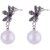 The Jewelbox Marcasite Pearl Oxidized Flower Drop Earring