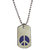 Men Style Peace Sign Symbol Blue Stainless Steel Square Pendent  For Men And Boys