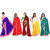 Aaina Self Design Fashion Synthetic Chiffon Sari (Pack Of 5, Multicolor) (Flpackof 511)