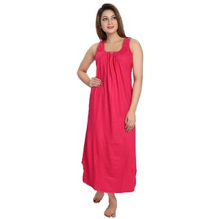 Be You Fashion Women's Cotton Night Gown (Raspberry)