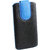 Emartbuy Black / Blue Plain Premium PU Leather Slide in Pouch Case Cover Sleeve Holder ( Size LM4 ) With Pull Tab Mechanism Suitable For Gionee P7 Max