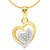 Vidhi Jewels Glittering Gold Plated Alloy Heart Pendant for Women VP140G