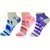 Neska Moda 3 Pair Multicolor Women Casual Cotton Rich Striped Ankle Length Socks