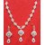 hite And Red Pearl American Diamond Star Shape Necklace Set With Drop Earrings For Women