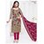 Shree Ganesh Pranjul Women's Unstitched Cotton Dress Material Light Brown/Pink P325