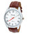 Oxcia Watch Round Dial Brown Leather Strap Men Quartz Watch