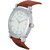 Oxcia Watch Round Dial Brown Leather Strap Men Quartz Watch