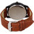 Oxcia Watch Round Dial Black Leather Strap Men Quartz Watch