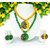 Terracotta-Circle shaped Yellow & Green pendant with earrings Set pairs