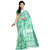 Fashionoma Green & White Cotton Printed Saree With Blouse