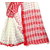 Fashionoma Red & White Cotton Checks Saree With Blouse