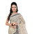 Fashionoma Beige & Black Cotton Printed Saree With Blouse