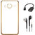 Back Cover for SAMSUNG GALAXY J7 (2016) - Gold With Micro OTG CABLE3.5mm Earphone