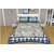 100 items Classy Motif Printed Design Cotton Blue & Beige Double Bedsheet With 2 Pillow Cases