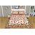 100 items White & Pink Floral Printed Exclusive Cotton Double Bedsheet With 2 Pillow Cases