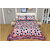100 items White & Blue Floral Printed Exclusive Cotton Double Bedsheet With 2 Pillow Cases