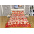 100 items Nature and Floral Printed Exclusive Design Cotton Red & Beige Double Bedsheet With 2 Pillow Cases
