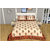 100 items Nature Floral Printed Beige & Orange Cotton Double Bedsheet With Two Pillow Cases