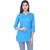 Mystique India Turquoise Plain Cotton Kurti for Women