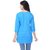 Mystique India Turquoise Plain Cotton Kurti for Women