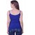 Hangup Blue Solid Noodle Strap Sleeveless Cotton Top