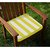 Lushomes Green Square Striped Chairpad with Top Zipper and 4 Strings