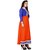 The Four Hundred Blue  Orange Color Georgette A lIne  Pleated UnStitched Dress Material (BR-2085)