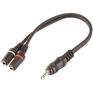 Seismic Audio SA-iEM2EF 1/8-Inch Male To Dual Female Splitter Patch Cable