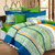 Story@Home Bedspun Thread Count 100 Cotton Multicolor Stripes 1 Double Bedsheet With 2 Pillow Covers