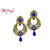 My Design Royal Blue Antique Gold Plated Party Wear Earrings For Women And Girls