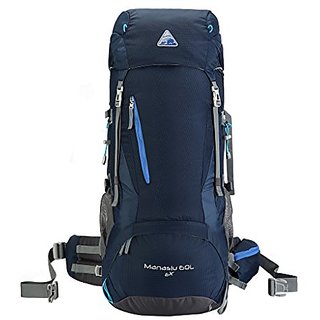 Buy Kimlee Update Water Resistant Internal Frame Hiking Backpack Large Capacity 60L with Rain Cover 5103 Blue Large 60L Online 13026 from ShopClues