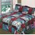 Fancy Collection 3pc Bedspread Bed Cover White blue green red floral print (King)