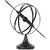 Urban Trends Metal Orb Dyson Sphere Design with Directional Arrow and Pedestal, Black