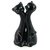 Feng Shui Two Black Cats- Hand Crafted and Decorated Fine Chinese Porcelain, Figurine 15145.