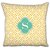 Whitney English Bloom Square Pillow with Single Initial, A, Multicolor