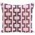 E By Design Cuff-Links Geometric Print Outdoor Pillow, 20-Inch, Mulberry