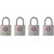 Master Lock 4683Q TSA-Approved Nickel Keyed Alike Luggage/Baggage Lock, 4-Pack, colors may vary