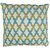 Blazing Needles Moroccan Patterned Beaded Cotton Throw Pillow, 20-Inch, Sea Green/Teal Beads/Ivory Fabric