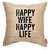 POSH 365 Happy Wife Happy Life Decorative Cushion Throw Pillow, 8