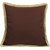 Manor Luxe Square Classic Jute Trimmed Solid Color Decorative Pillow Feather Filled, 20-Inch, Chocolate