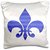 3dRose Vintage Fleur De Lis Filled with Blue Diamond Shaped Pattern-Pillow Case, 16 by 16