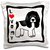 3dRose pc_15361_1 Love My Cocker Spaniel black and White-Pillow Case, 16 by 16