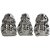 Urban Trends Ceramic Standing Turtle No Evil (Hear/Speak/See) Figurine with Polished Chrome Finish (Assortment of 3), Si