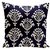 E By Design CPG-N16A-Spring_Navy-16 Floral Motifs Decorative Pillow, 16-Inch, Spring Navy