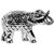 Urban Trends Ceramic Standing Elephant Figurine with Engraved Blanket, Polished Chrome Silver