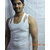 2 pcs of gym vests in white and black color in 100 cotton in M size (90-95cm )