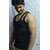 2 pcs of gym vests in white and black color in 100 cotton in M size (90-95cm )